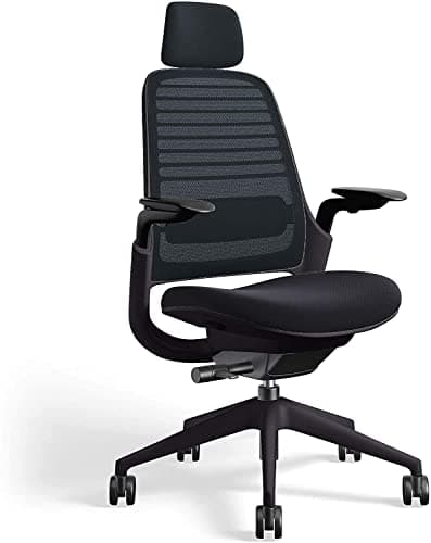Steelcase Steelcase Series 1 Office Chair with Headrest (Graphite frame, Licorice)