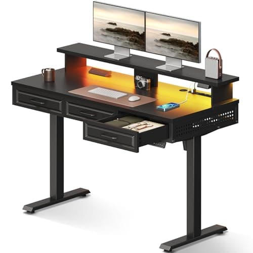 OffiGo OffiGo 48-Inch Electric Standing Desk with 3 Wood Drawers