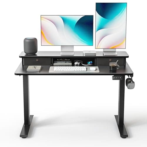 FEZIBO FEZIBO 48×24 Electric Standing Desk with Double Drawer