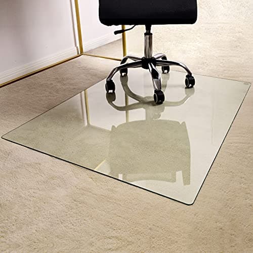 GLSLAND GLSLAND Tempered Glass Office Chair Mat (36 x 46 in)
